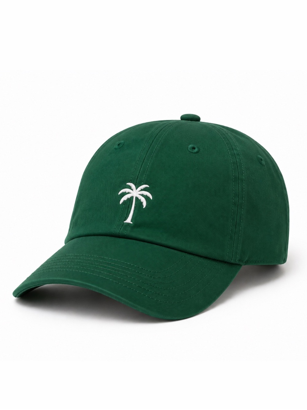 🌴 Green Palm Tree Embroidered Vacation Dad Hat Tropical Coastal Adjustable Cap